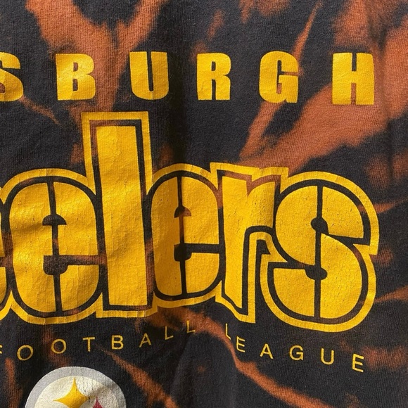 Men’s XL NFL Pittsburgh Steelers Spell Out Upcycled Bleached Tie Dye Shirt - Picture 4 of 10